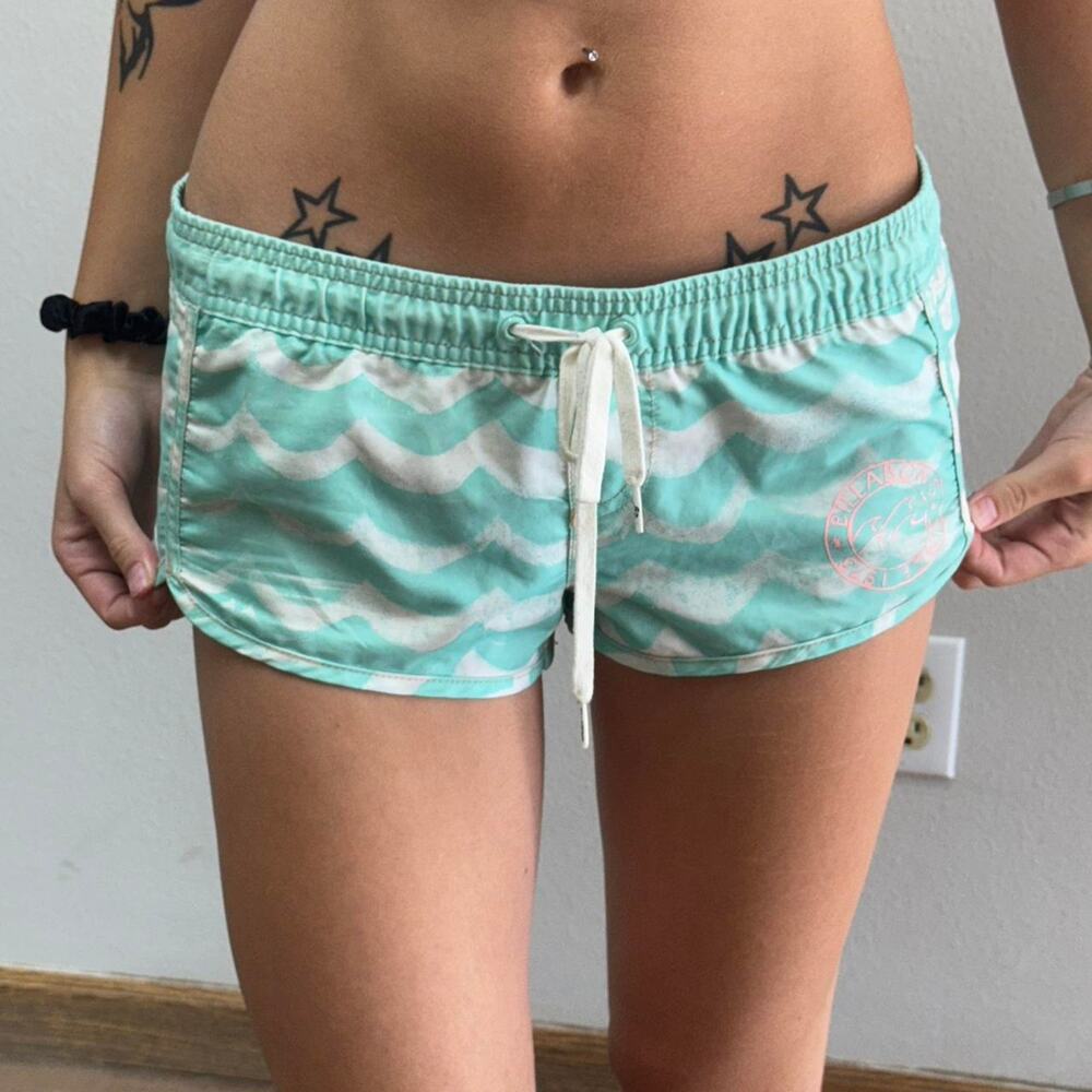 Y2k Billabong Small Mint Green Micro Surf Shorts